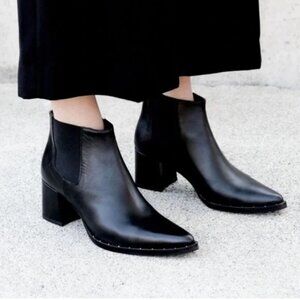 Freda Salvador Leather Mid-heel Ankle Boots